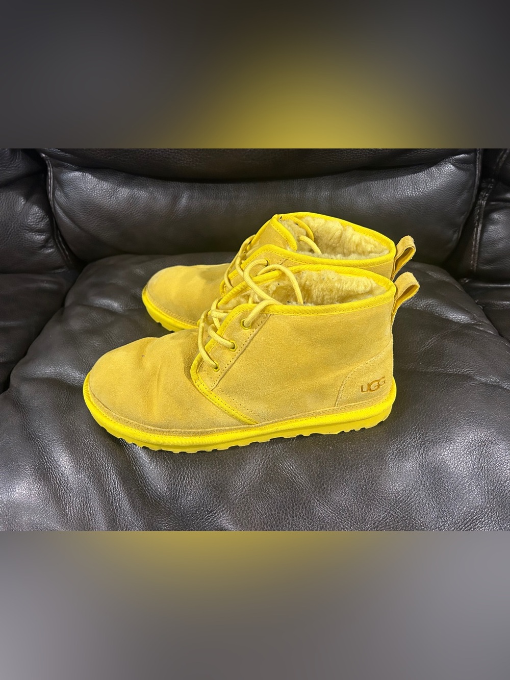 Women's: UGG Neumel Chukka Boots Yellow Suede Canary 1094269 Women's Size 10